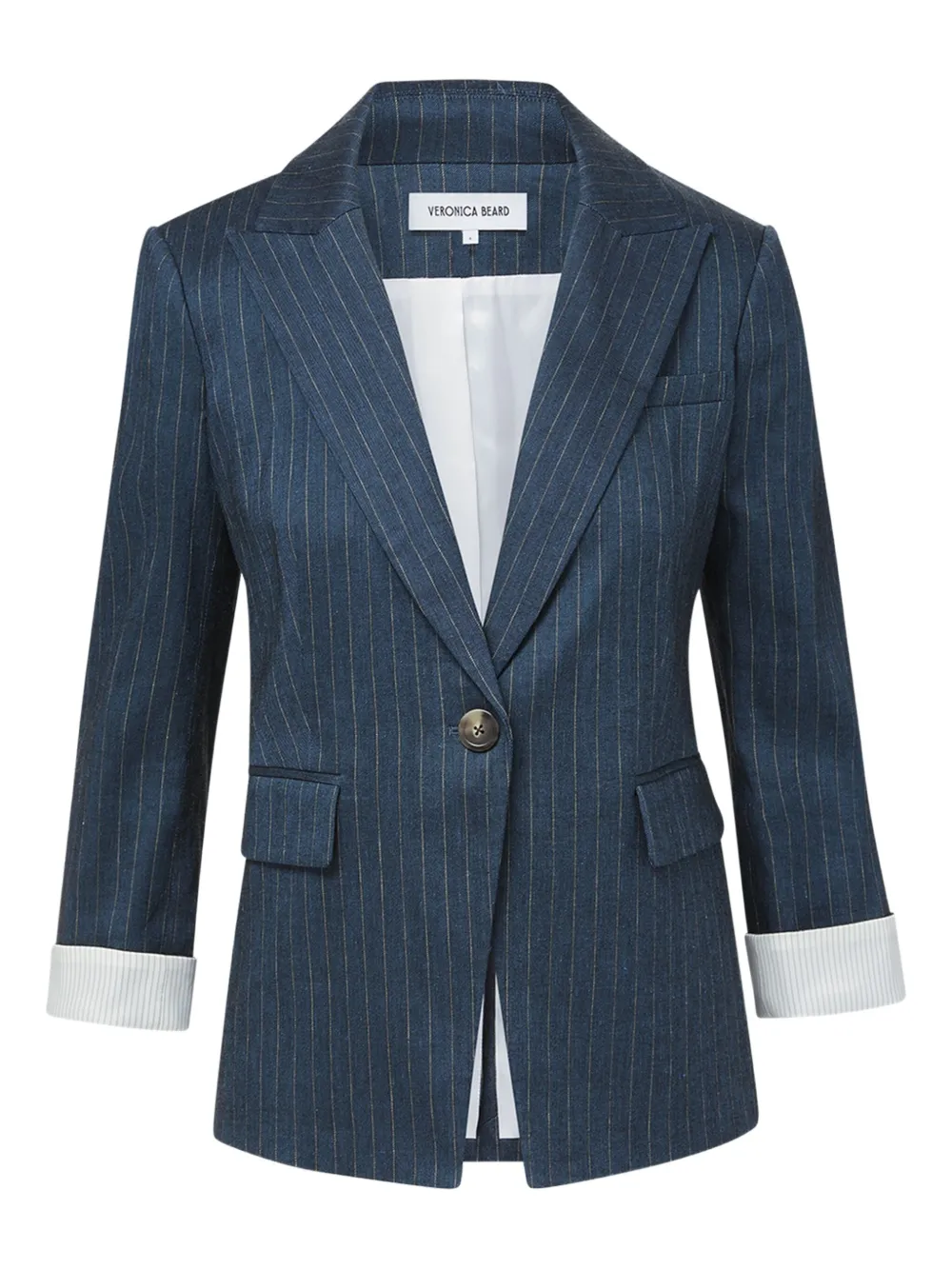 pinstriped single-breasted blazer