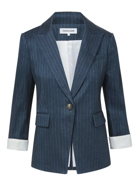 Veronica Beard kritstrecksrandig enkelknäppt blazer