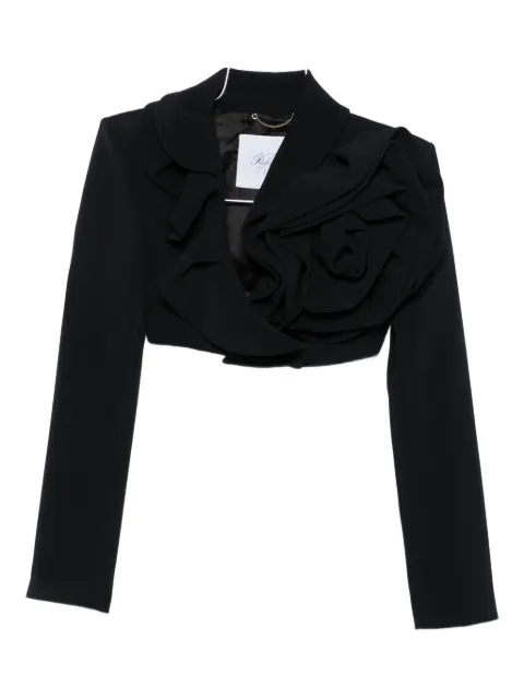 Redemption rose-detail ruffled cropped jacket
