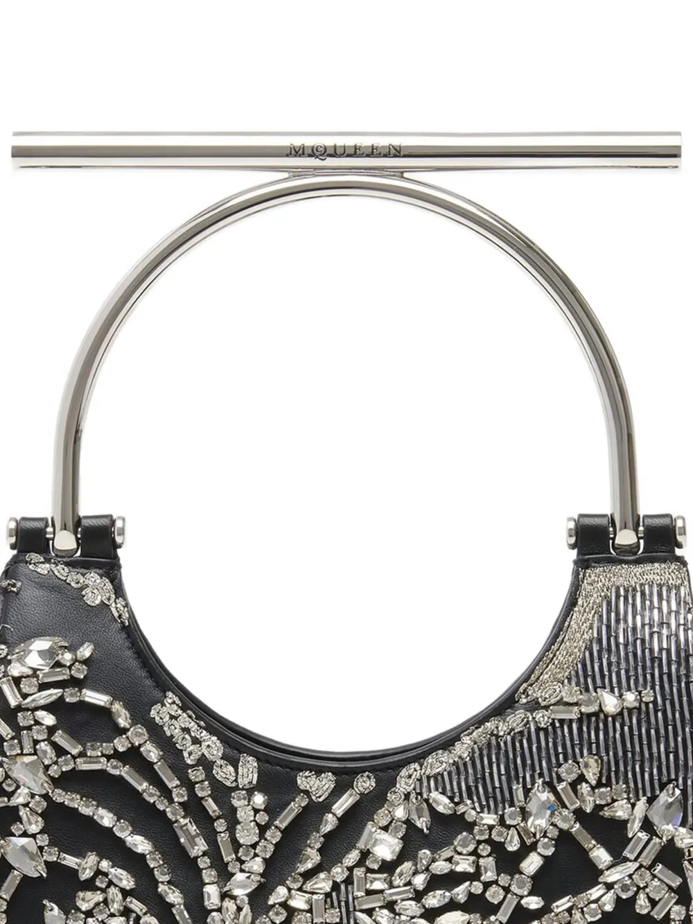 Alexander McQueen T-Bar mini-tas Zwart