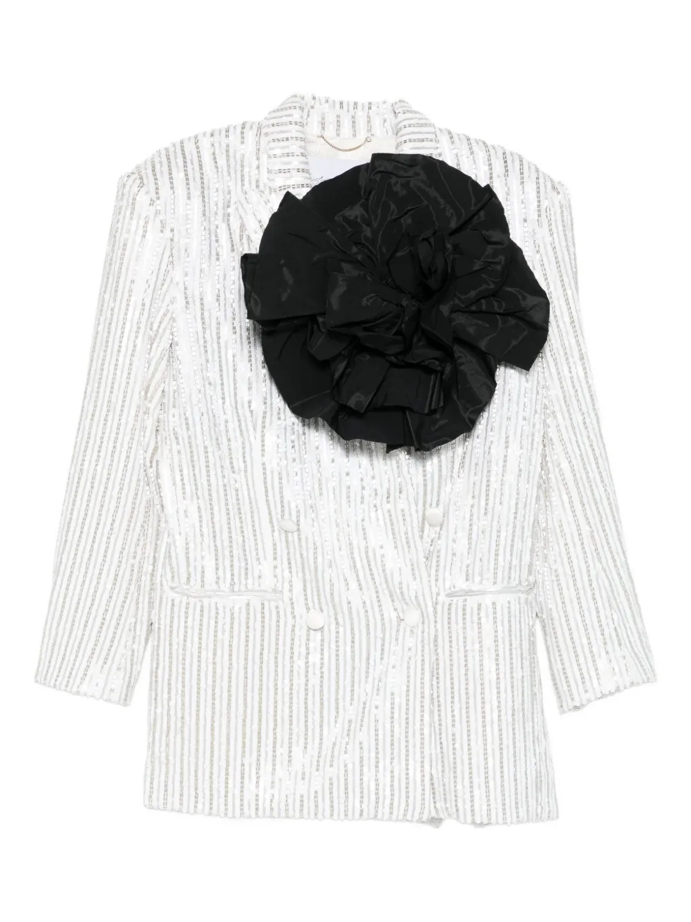 Redemption sequinned flower-appliqué jacket | White | Image 1