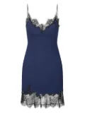 STAUD lace-trimmed slip mini dress - Blue