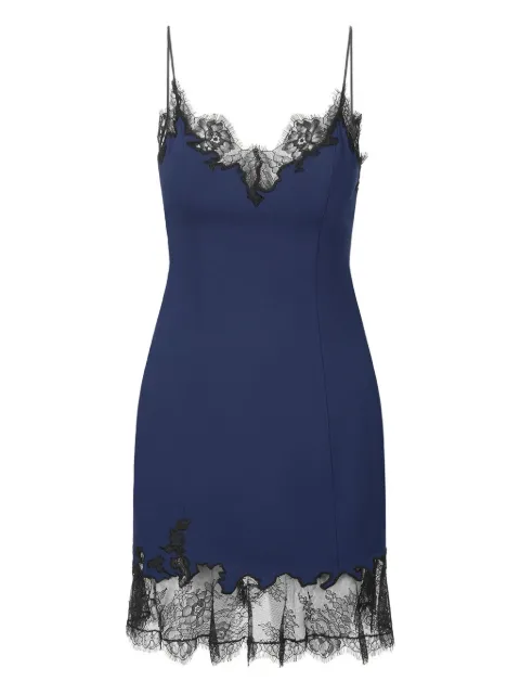 STAUD lace-trimmed slip mini dress