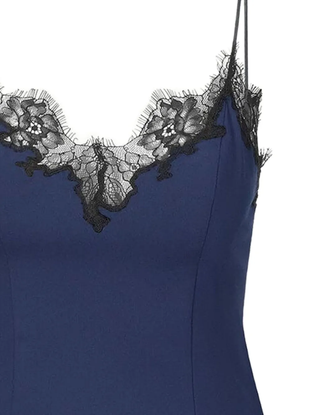 STAUD lace-trimmed slip mini dress - Blauw