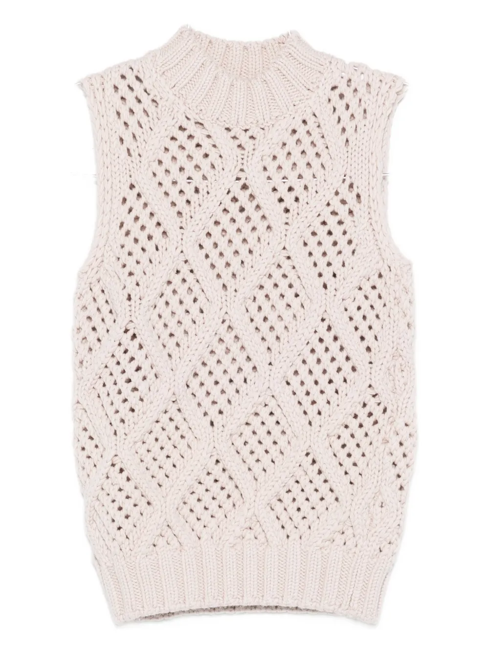 Eleventy Mouwloze top Beige