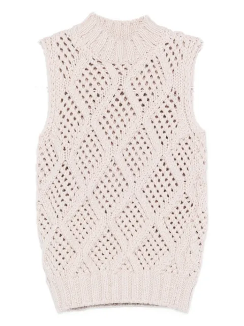 Eleventy cable-knit sleeveless top