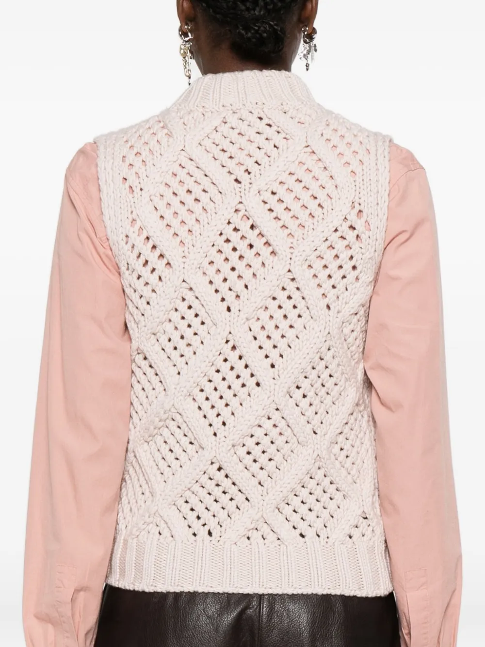 Eleventy Mouwloze top Beige