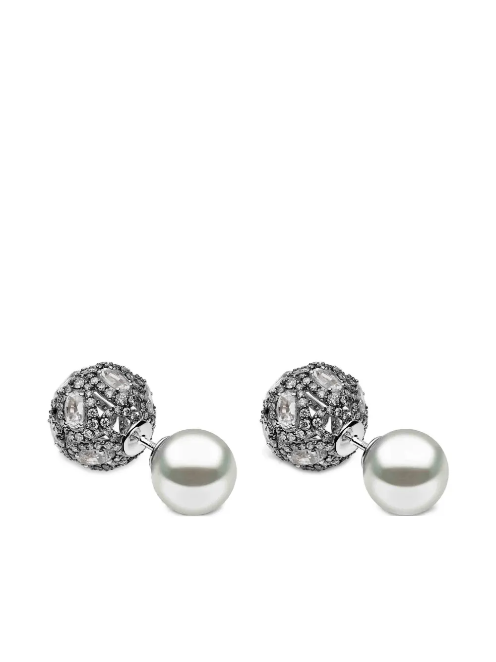 18K white gold South Sea diamond earrings