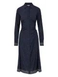 Veronica Beard polka-dot print cinched-waist midi dress - Blue