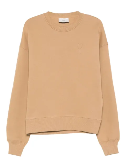 AMI Paris heart-embroidered cotton sweatshirt