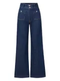 Veronica Beard Taylor high-rise patch-pocket jeans - Blue