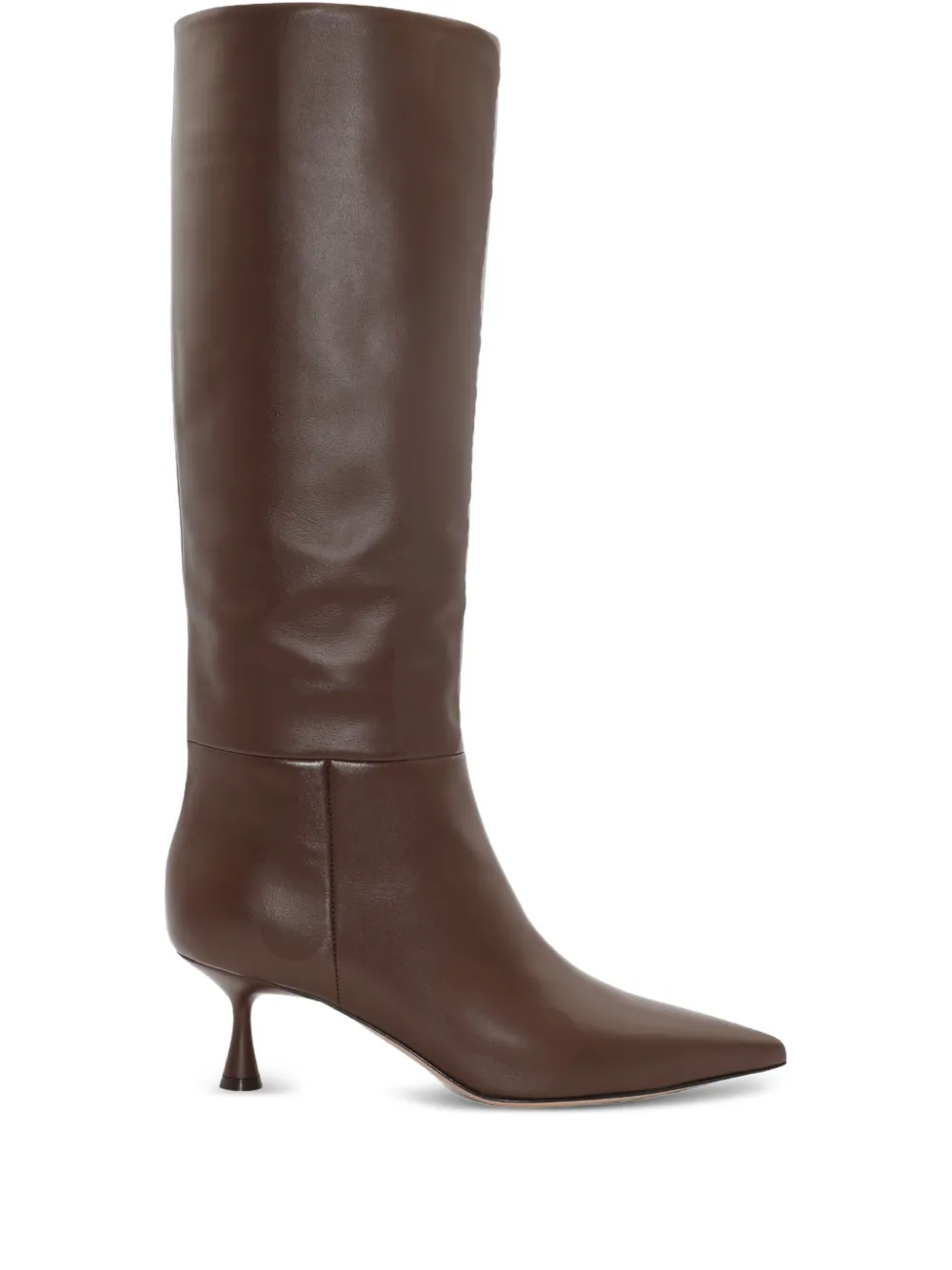 Gianvito Rossi 55mm Joyce leather pointed-toe knee-high boots Brown