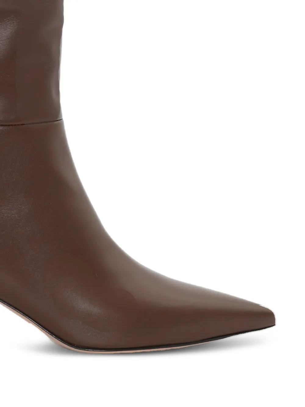 Gianvito Rossi 55mm Joyce leather pointed-toe knee-high boots Brown