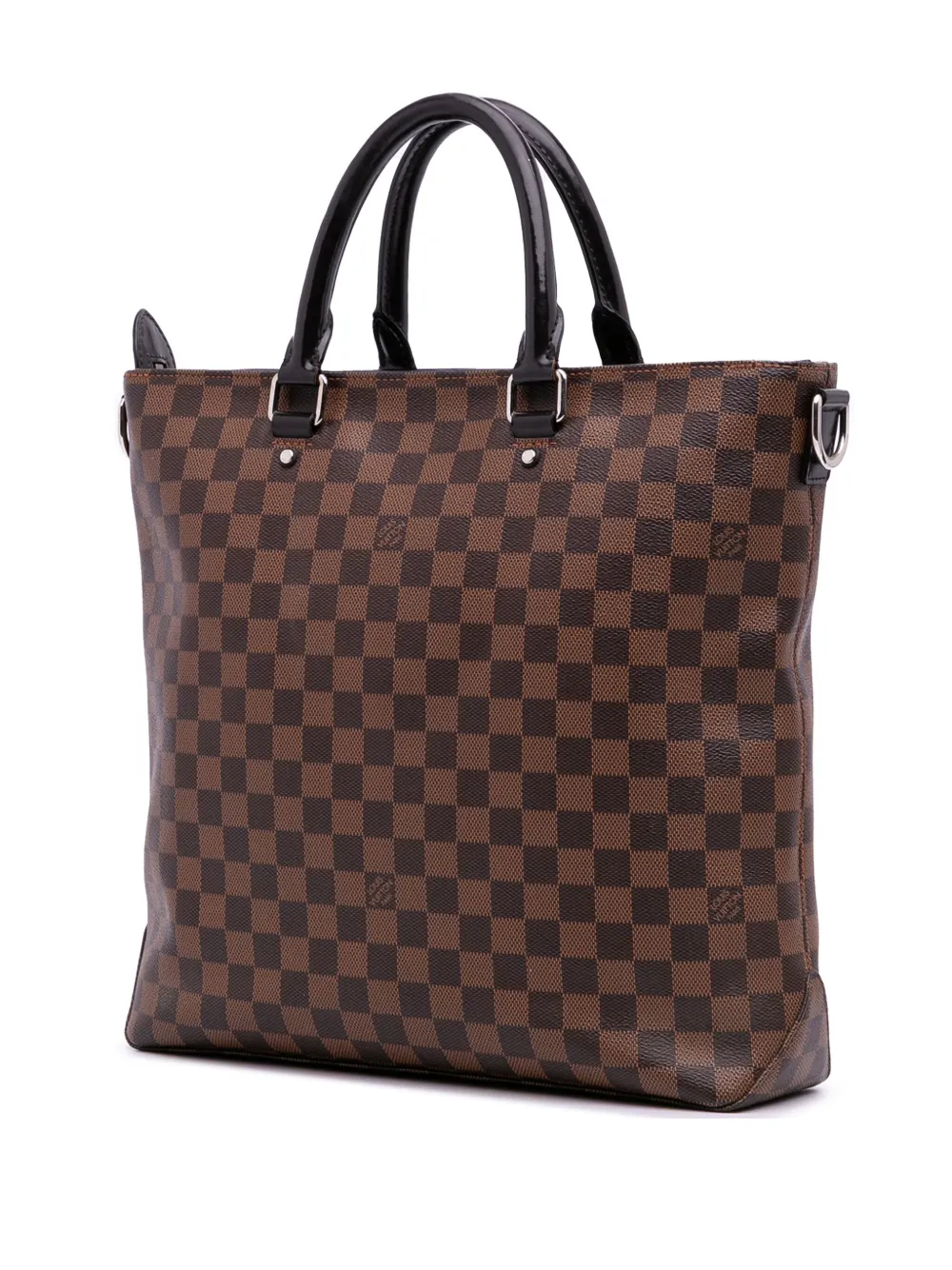 Pre-owned Louis Vuitton 2015 Damier Ebene Jake Tote Satchel In Brown