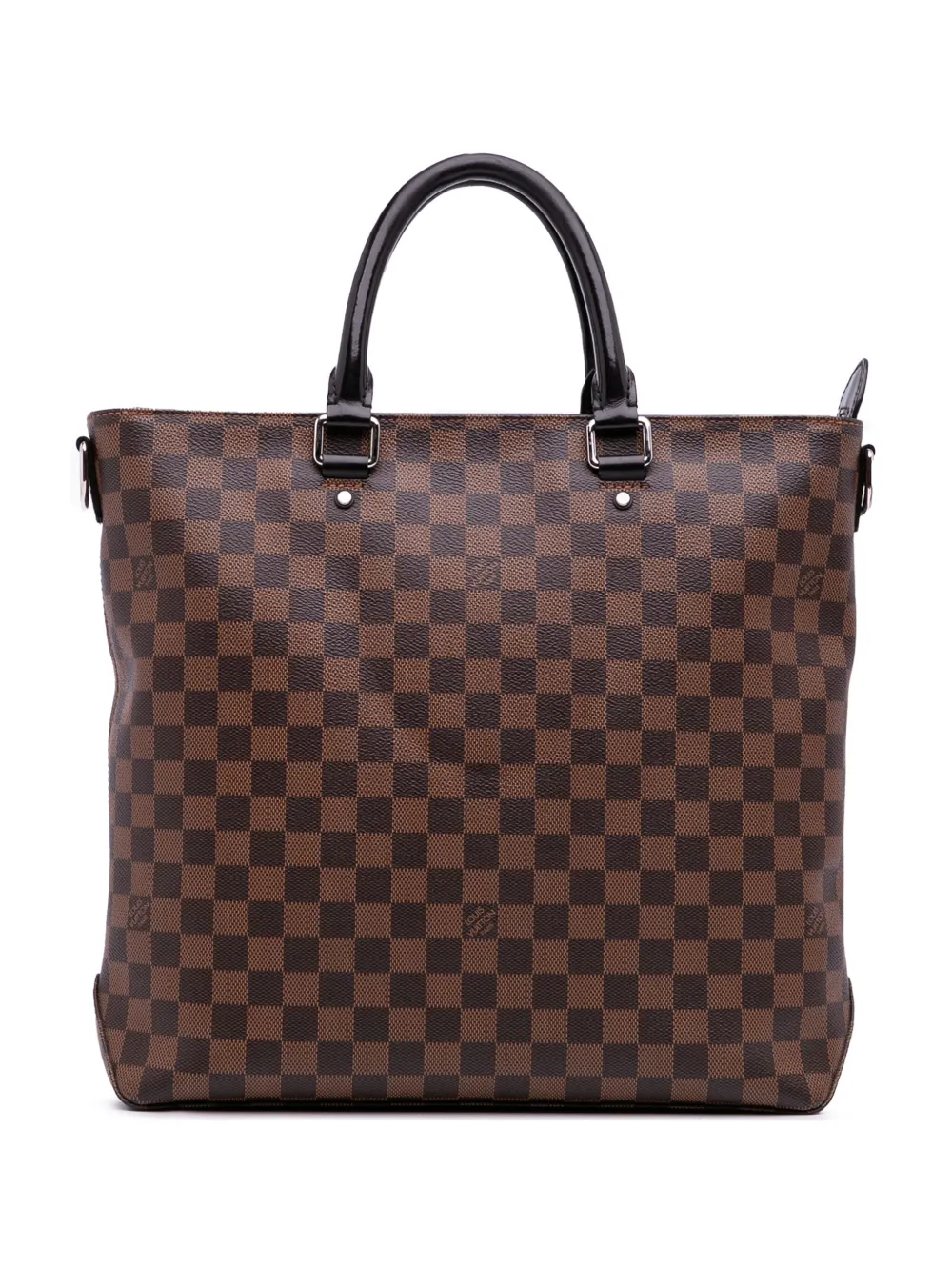 Pre-owned Louis Vuitton 2015 Damier Ebene Jake Tote Satchel In Brown