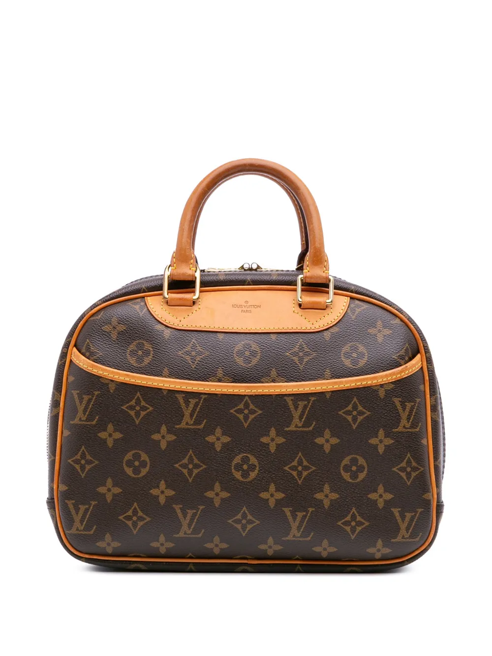 Pre-owned Louis Vuitton 2005 Monogram Trouville Handbag In Brown