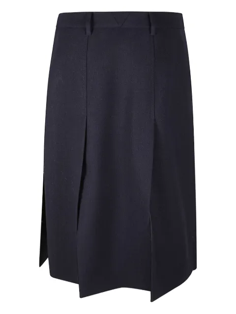 Prada pleated belt loops skirt