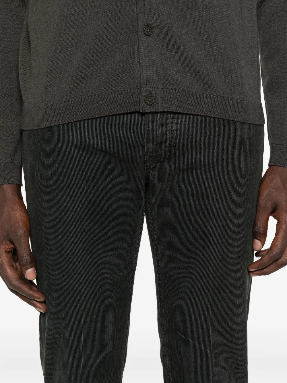 Emporio Armani Ribfluwelen broek Grijs