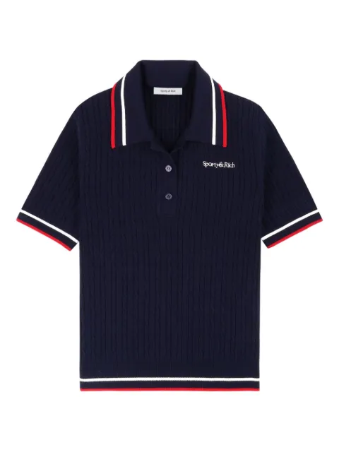 Sporty & Rich cable-knit polo top