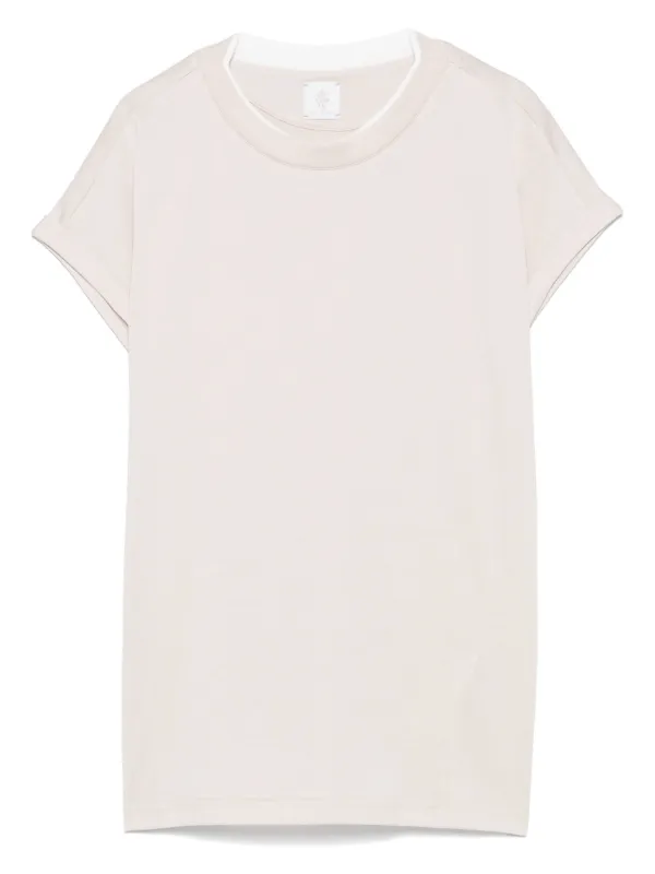 Eleventy Short-sleeve Cotton T-shirt in Neutrals