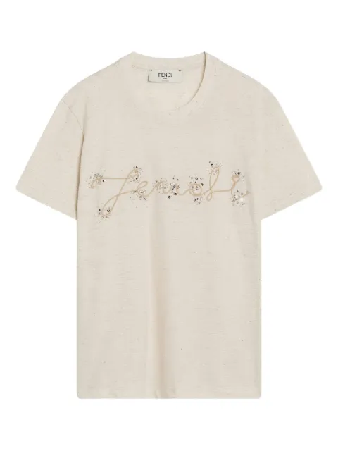 FENDI embellished crew-neck T-shirt