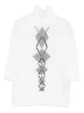 Ermanno Scervino bead-embellished diamond-pattern T-shirt - Neutrals