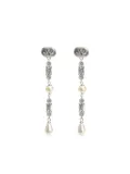 Valentino Garavani crystal-pearl drop earrings - Silver