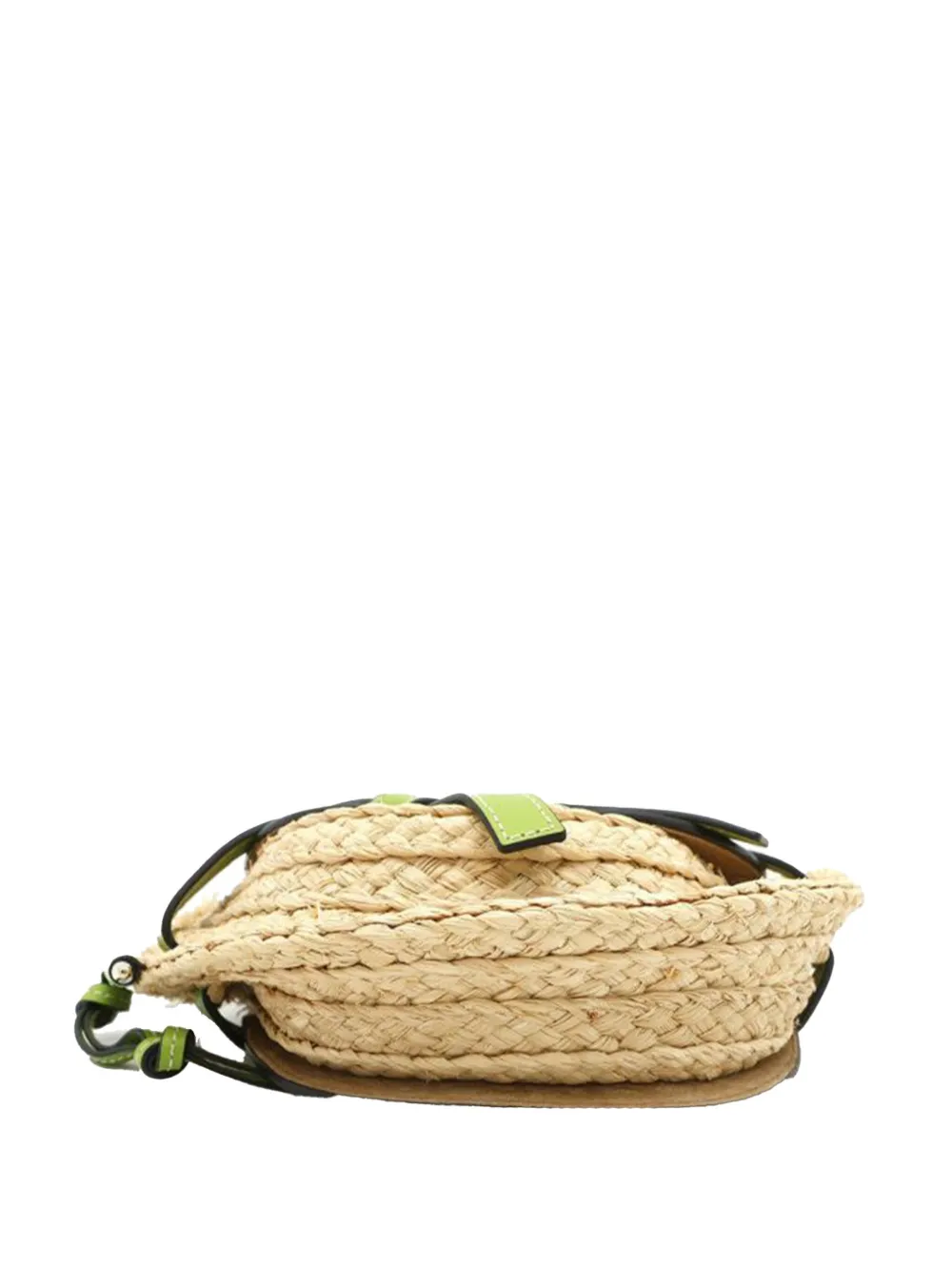 Pre-owned Loewe 2018-2025 Mini Raffia Gate Crossbody Bag In Brown