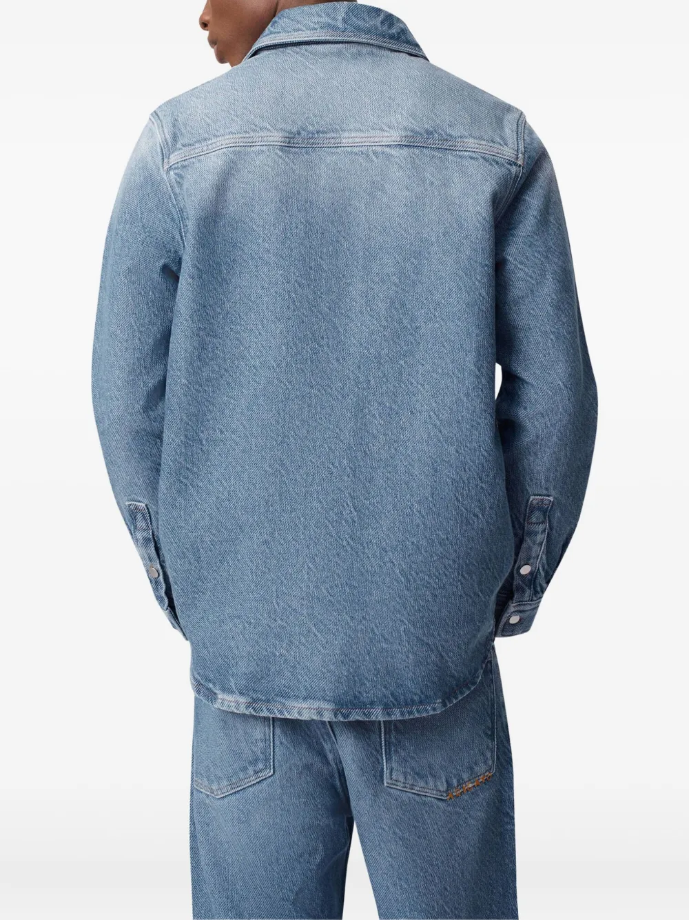 Axel Arigato Denim overhemd met geborduurd logo Blauw