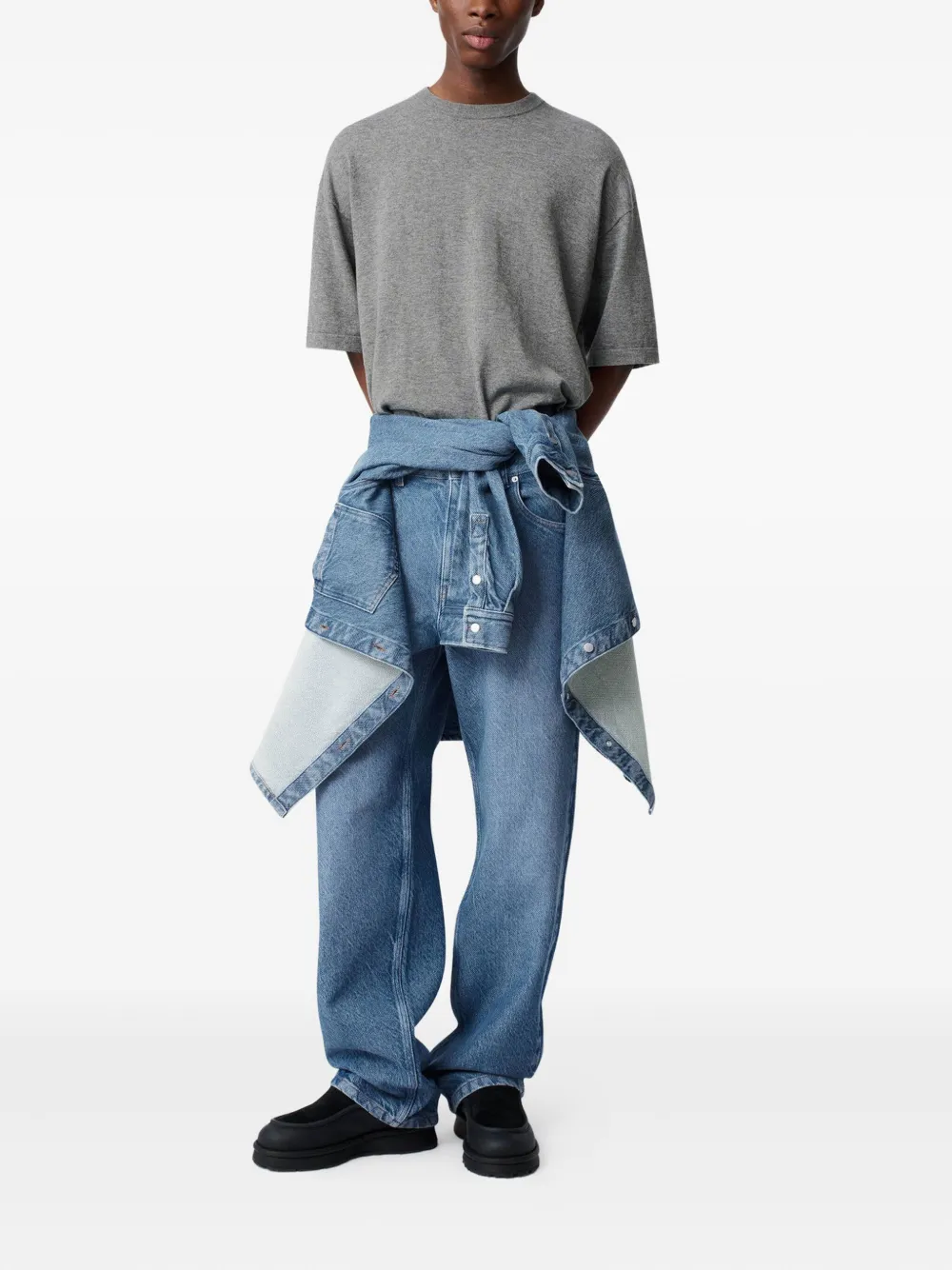Axel Arigato The Twill embroidered-logo jeans - Blauw