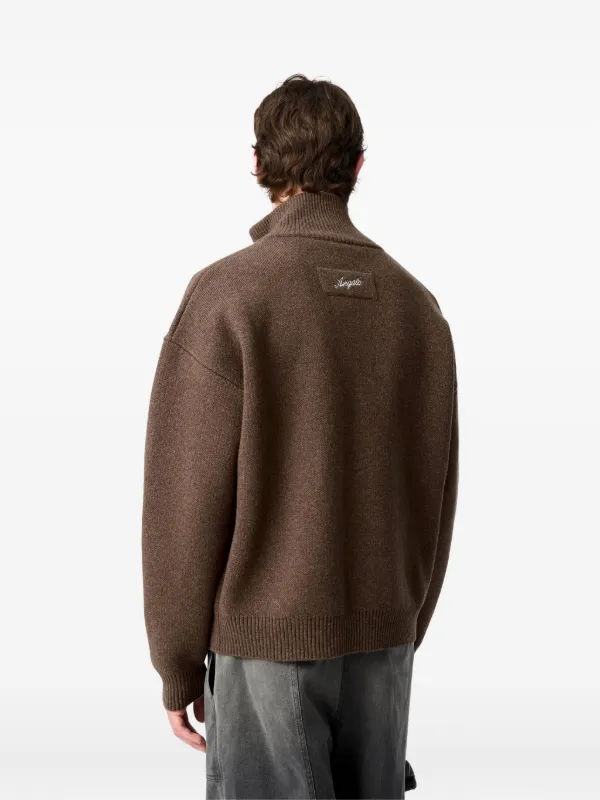Axel Arigato Core Zipped high-neck Cardigan | Brown | FARFETCH