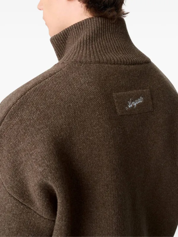 Axel Arigato Core Zipped high-neck Cardigan | Brown | FARFETCH