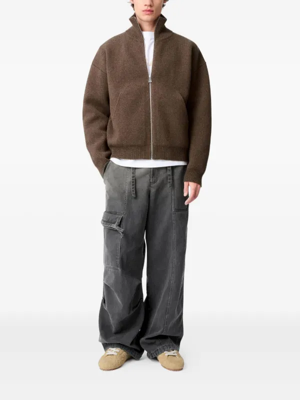 Axel Arigato Core Zipped high-neck Cardigan | Brown | FARFETCH