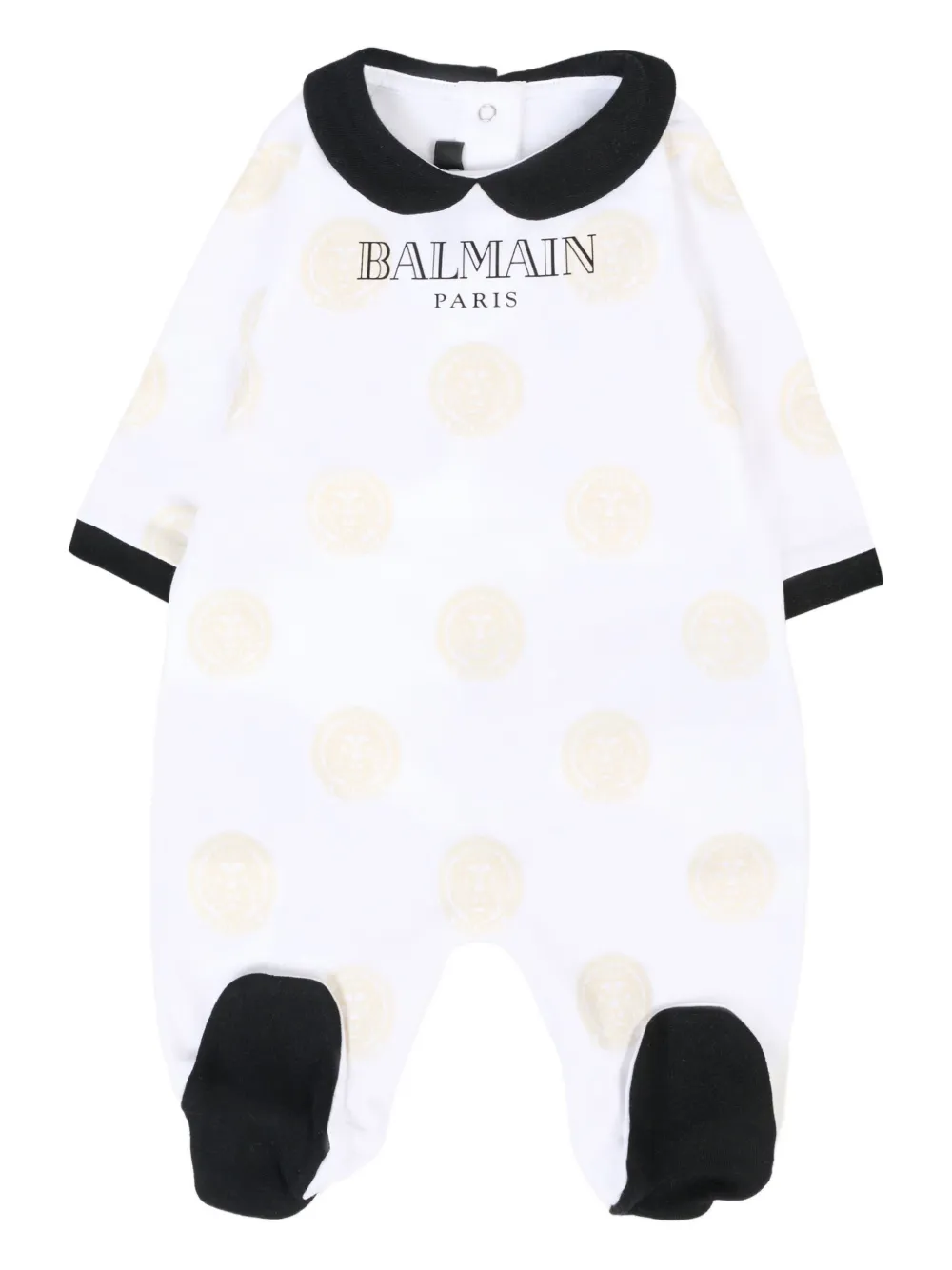Balmain Kids logo-print bodysuit set Wit