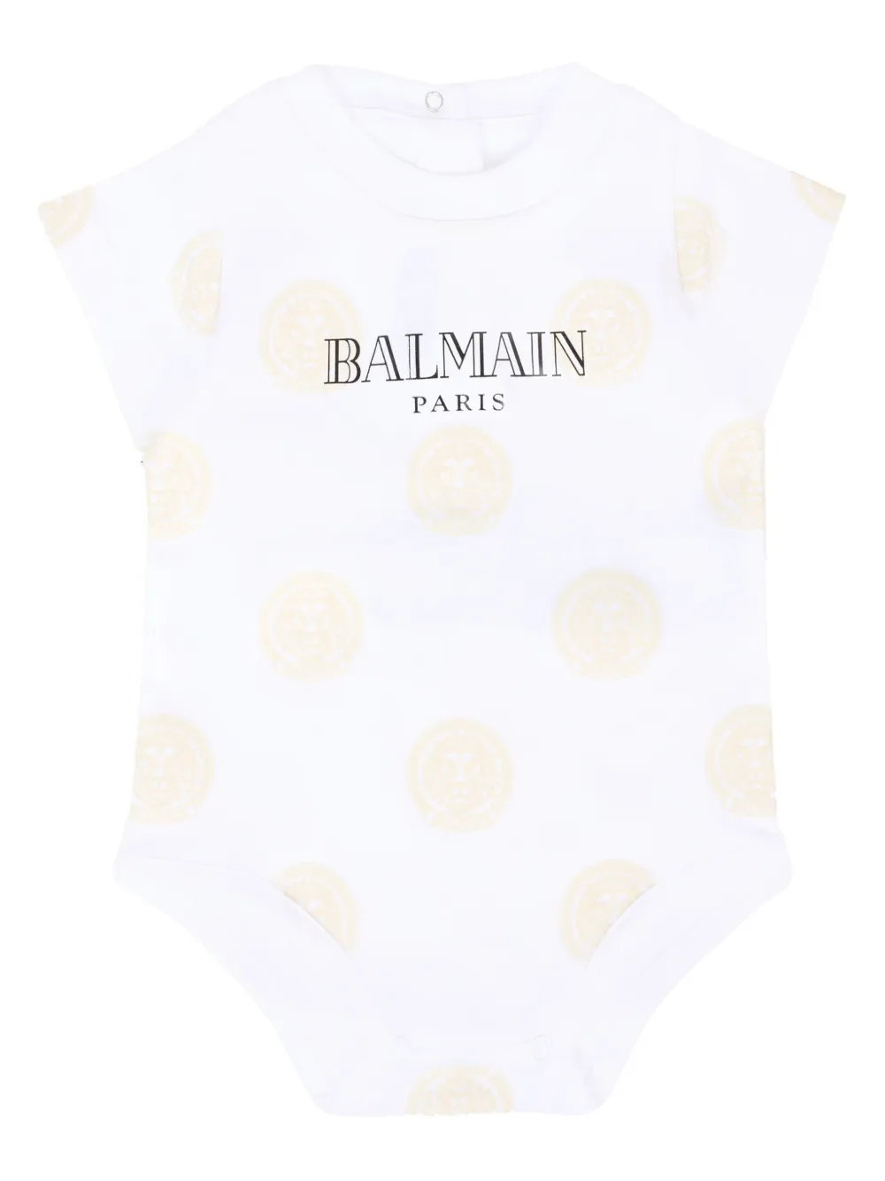 Balmain Kids logo-print bodysuit set Wit