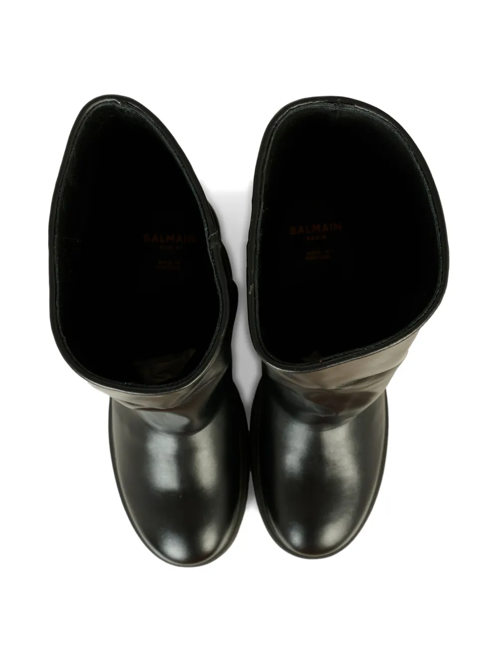 Balmain Kids button leather boots Black