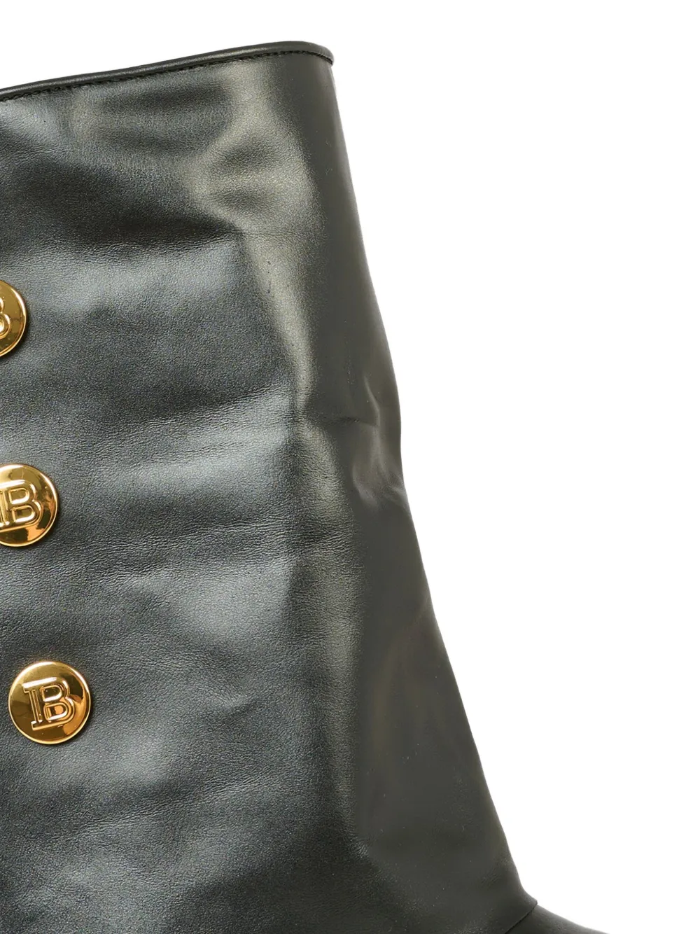 Balmain Kids button leather boots Black
