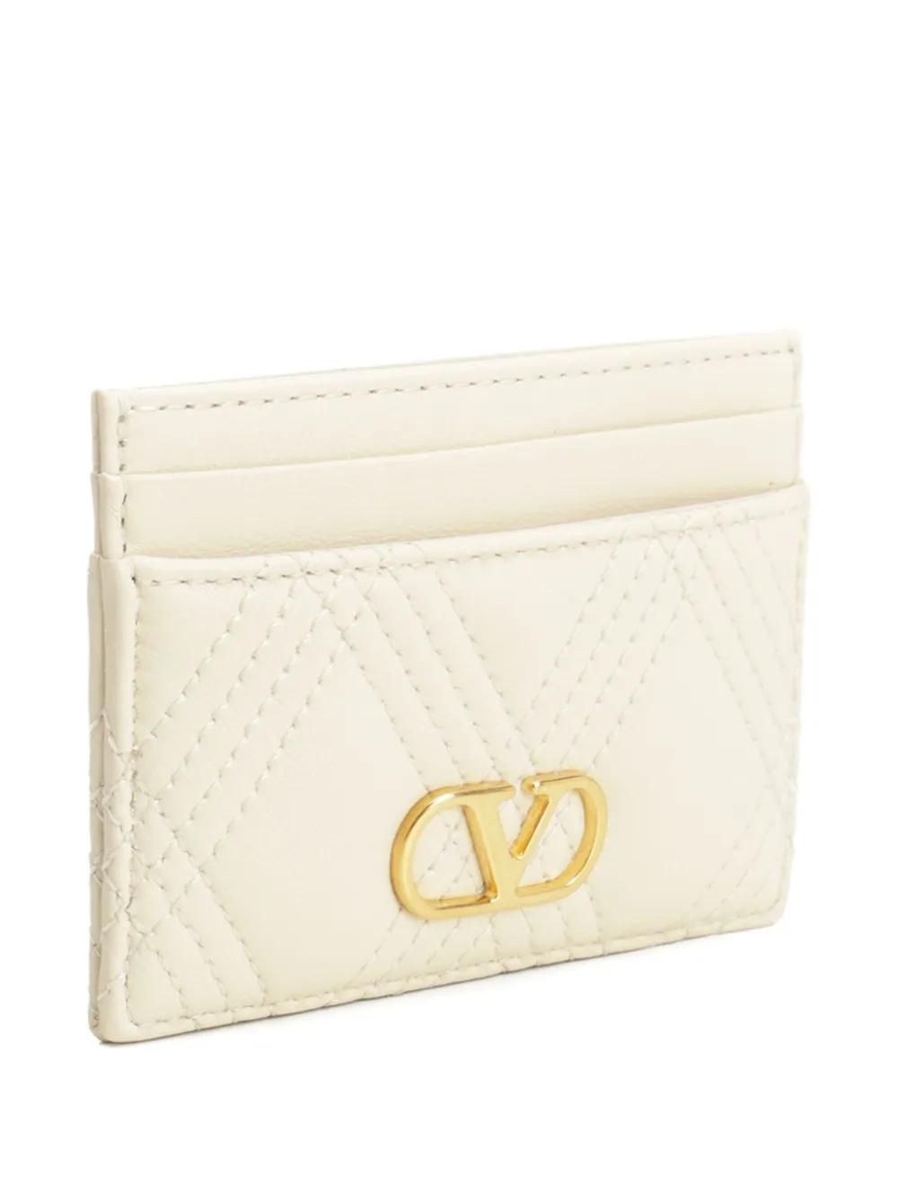 Valentino Garavani quilted VLogo card holder - Beige