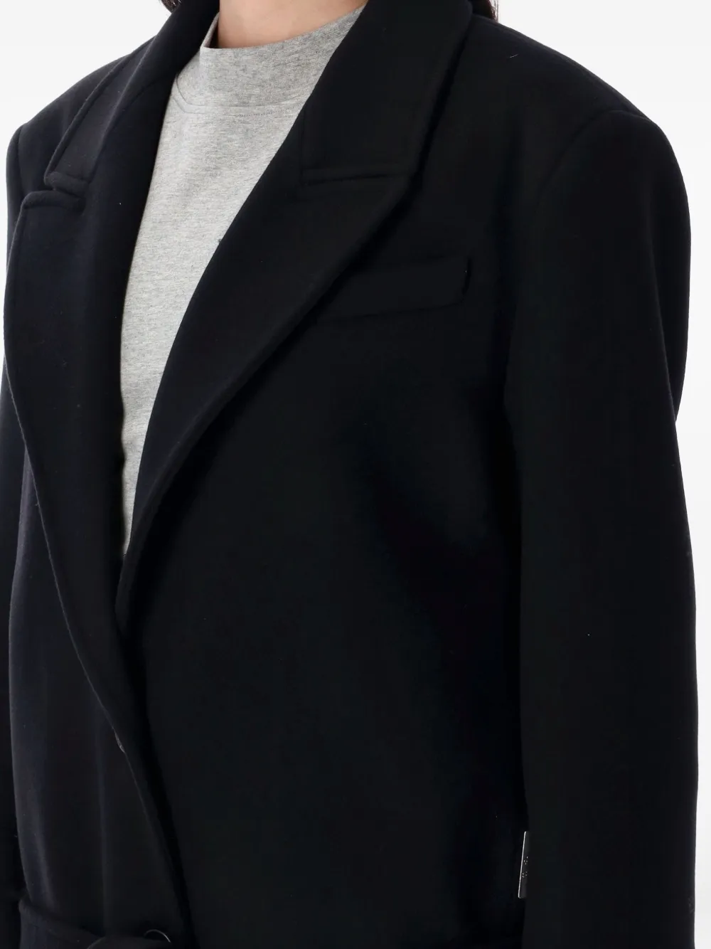 The Attico wool-blend belted coat Zwart