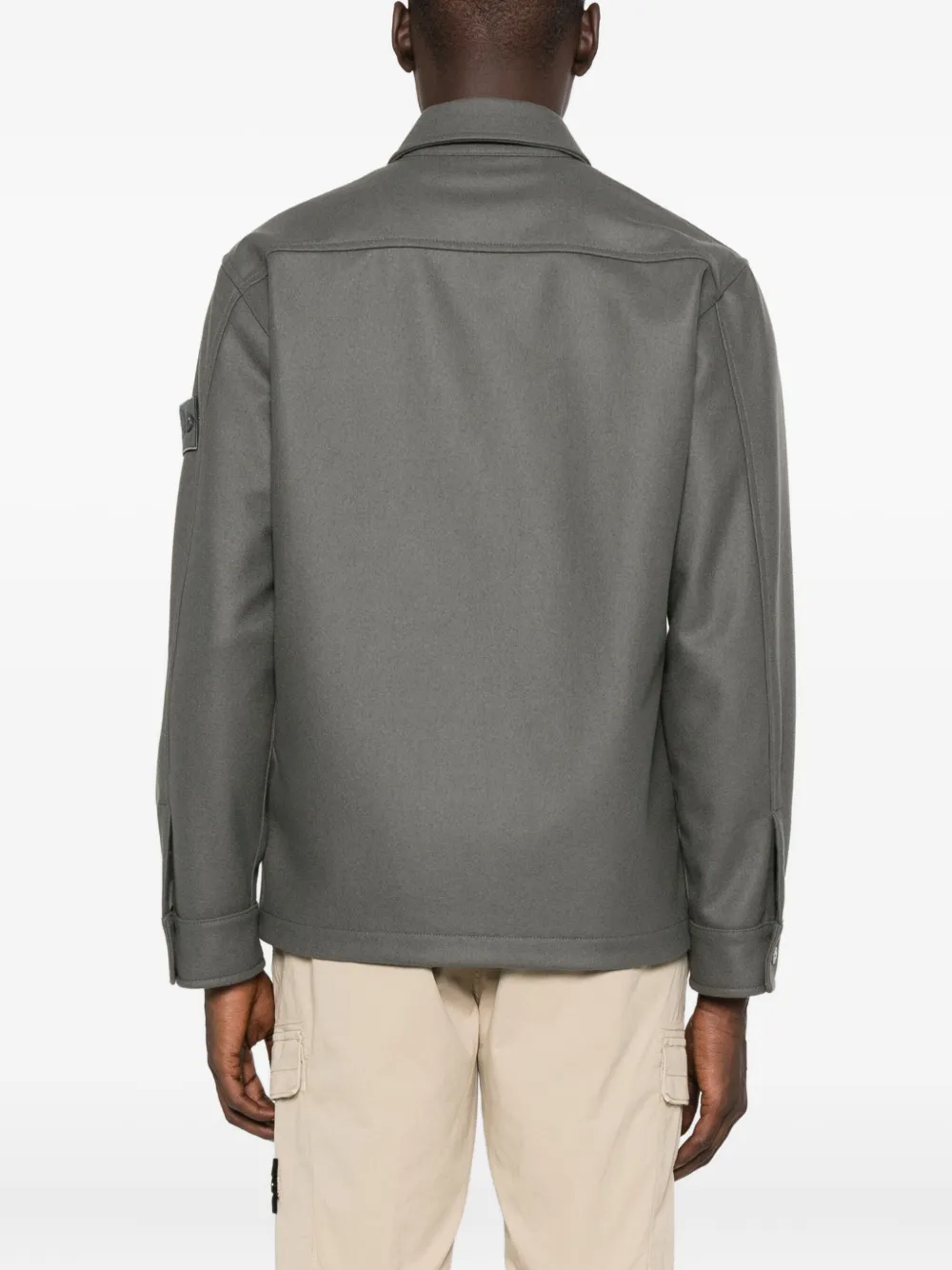 Stone Island Shirtjack met opgestikte zak Grijs