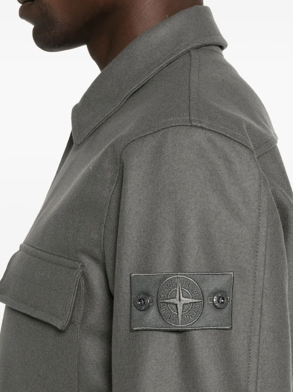 Stone Island Shirtjack met opgestikte zak Grijs