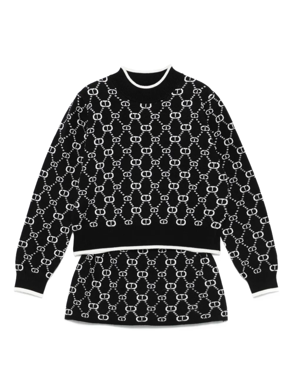 TWINSET Kids Gebreid telpak met monogram Zwart