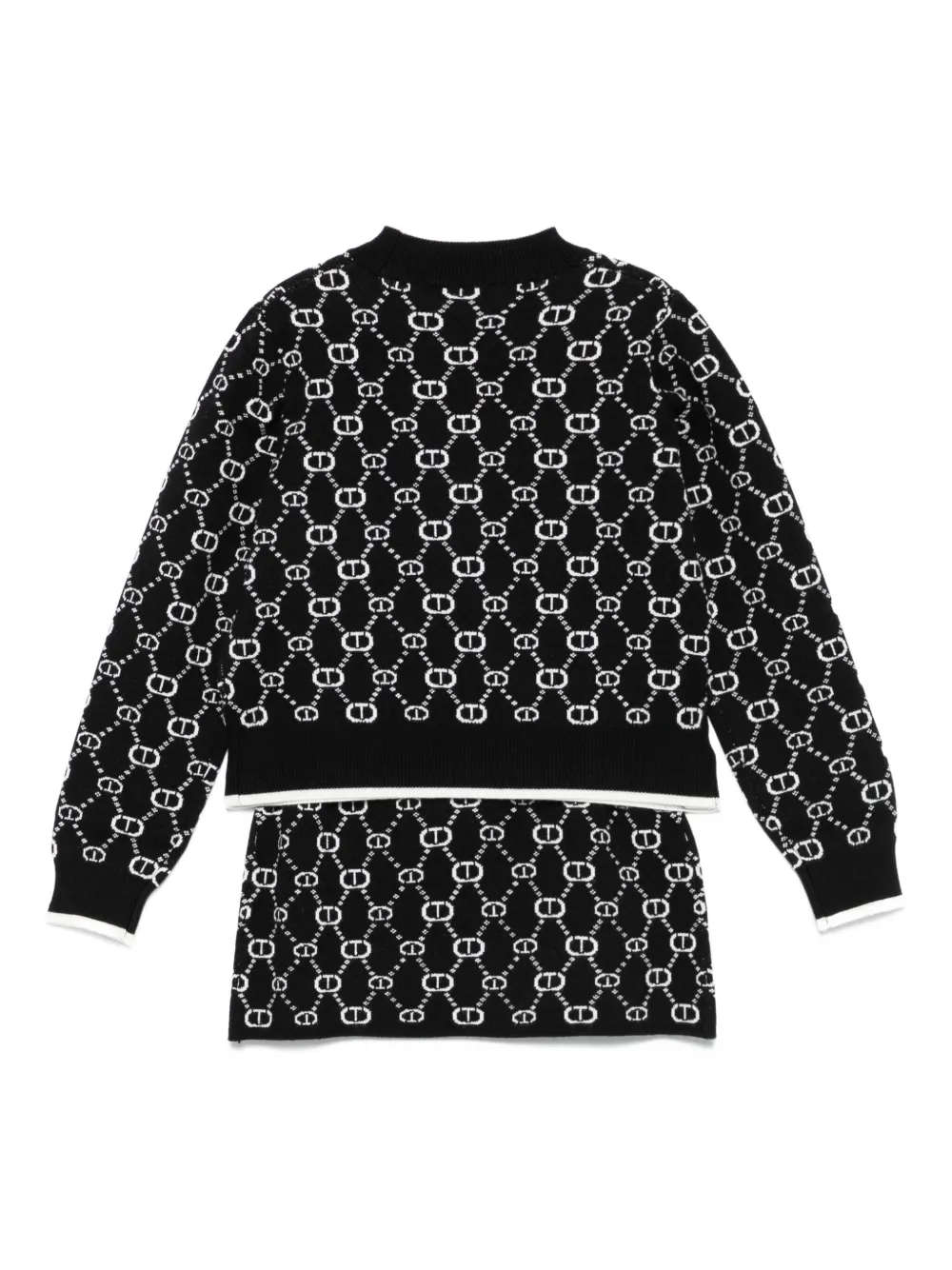 TWINSET Kids Gebreid mantelpak met monogram Zwart
