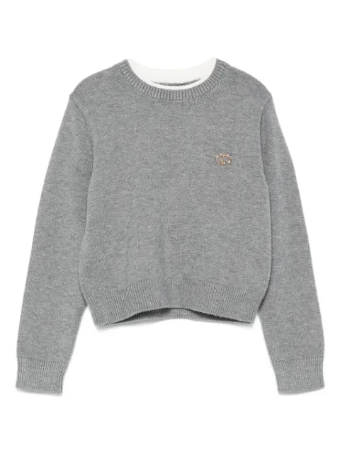 TWINSET Kids suéter con cuello redondo y detalle del logo