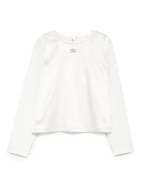 TWINSET Kids logo-plaque long-sleeve top