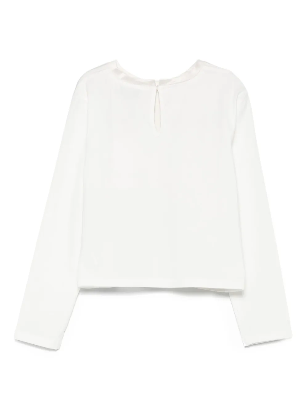 TWINSET Kids logo-plaque long-sleeve top Wit