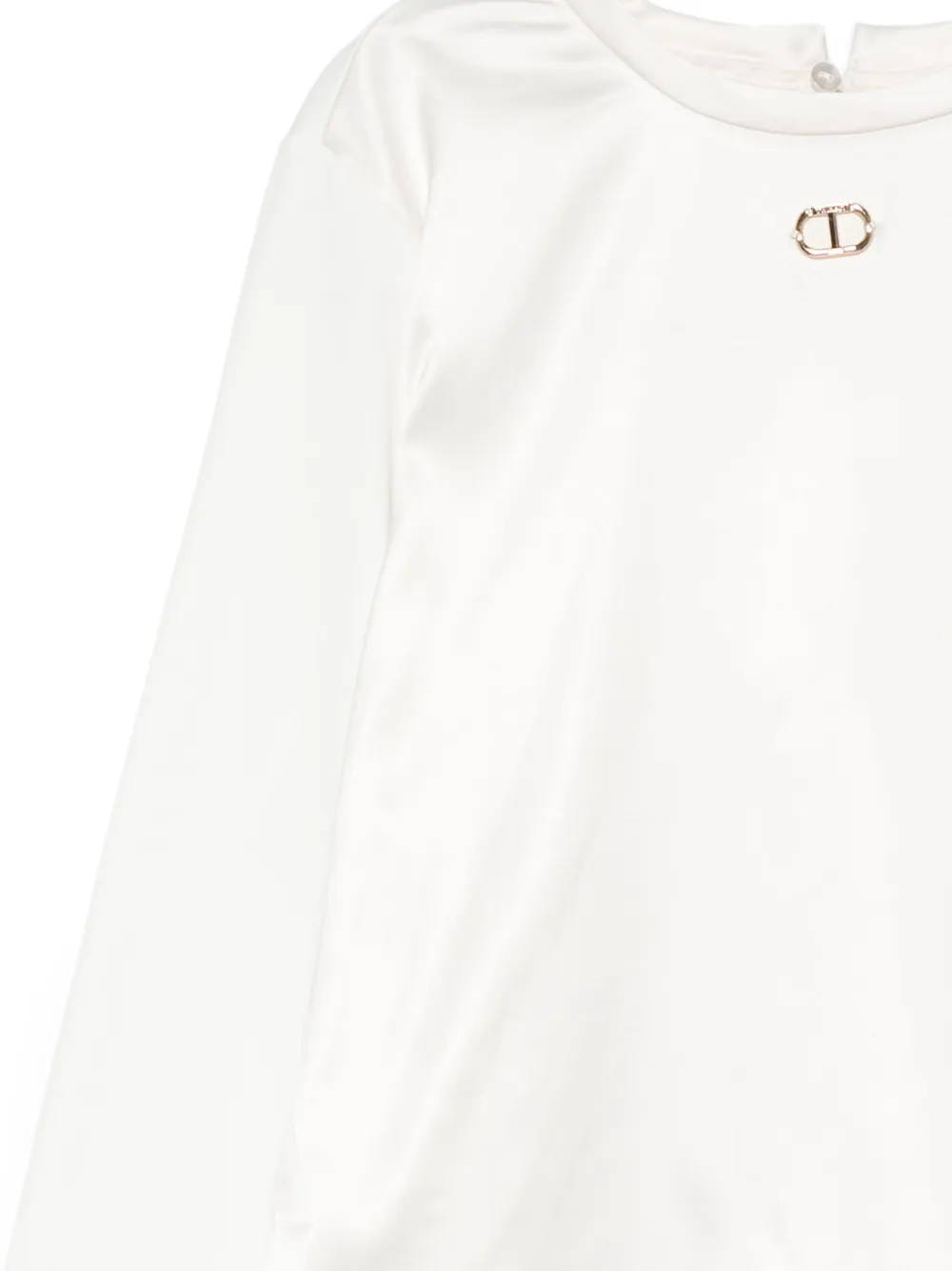TWINSET Kids logo-plaque long-sleeve top Wit