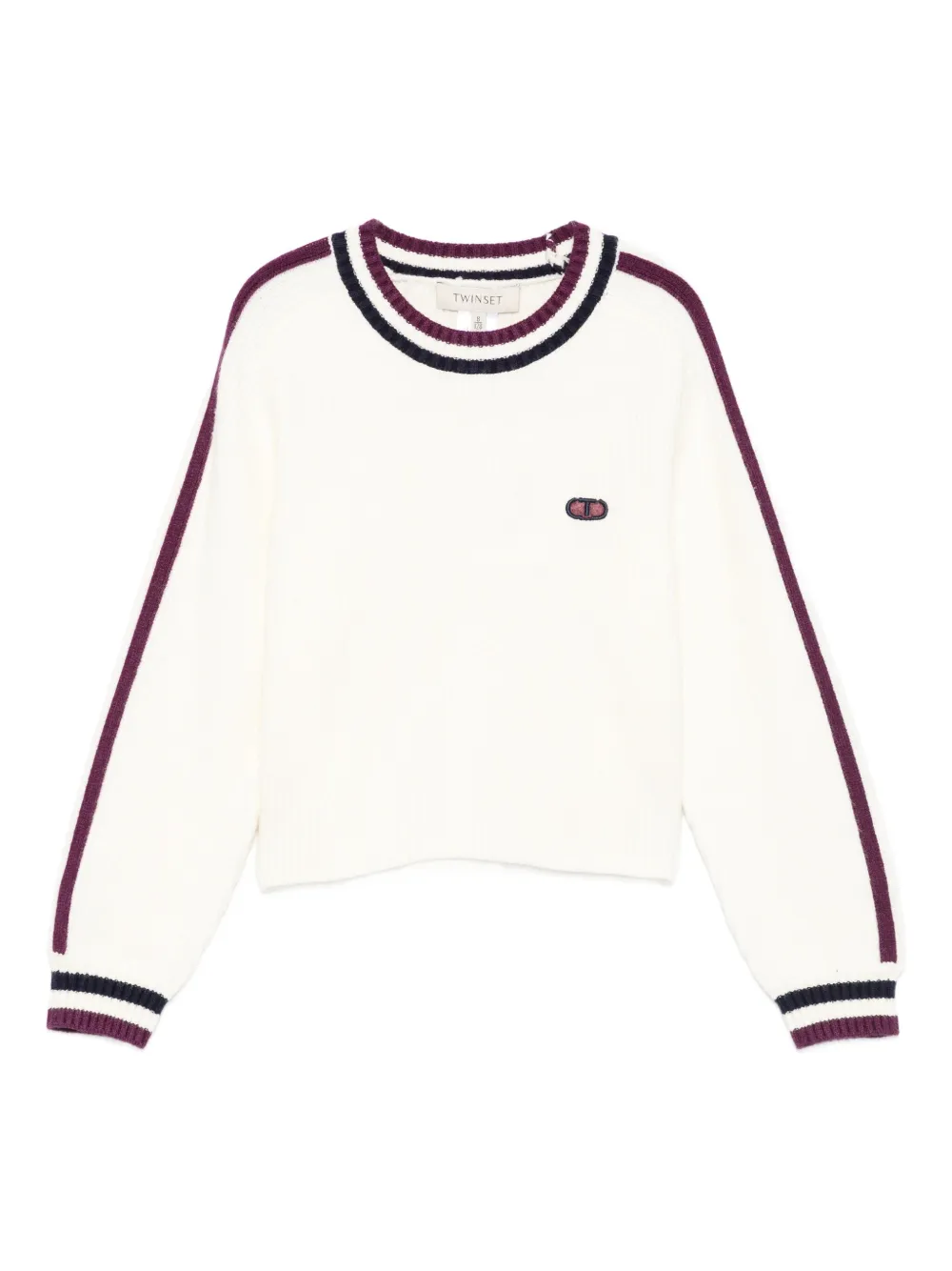 TWINSET Kids Trui met geribbelde afwerking Beige
