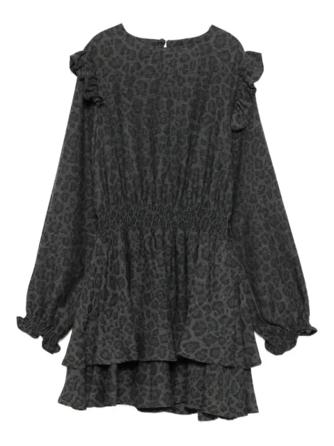 MSGM Kids ruffled leopard-print dress