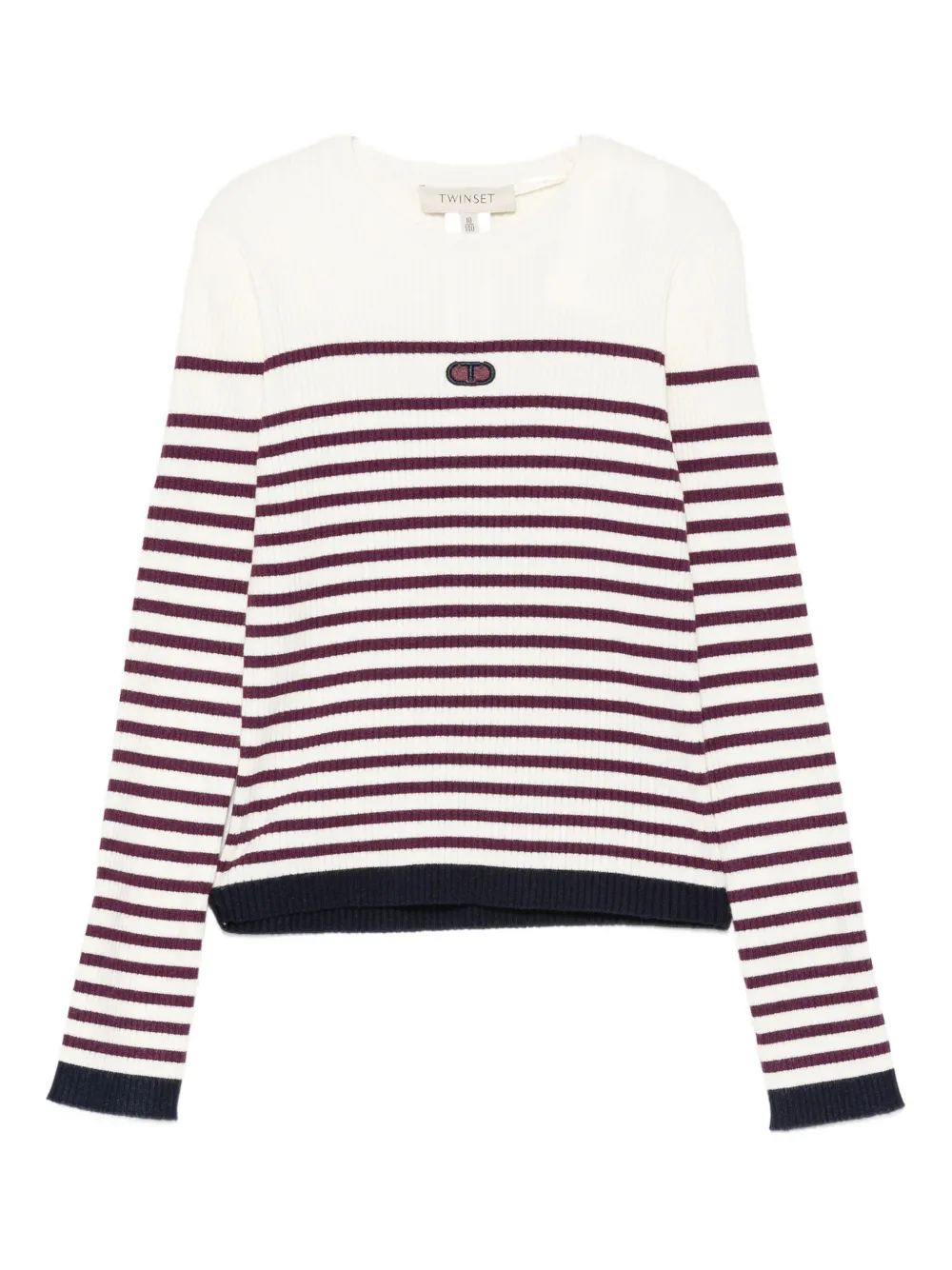 TWINSET Kids striped ribbed sweater - Toni neutri